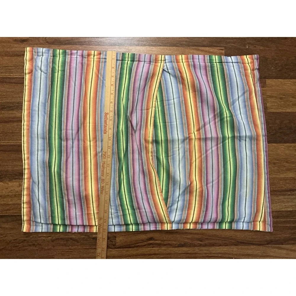 Pair Of Rainbow Striped Pastel Tommy Hilfiger STANDARD Pillow Shams